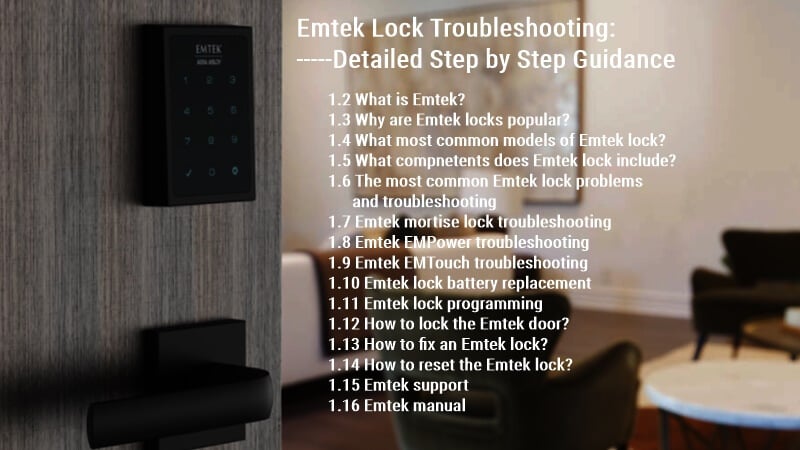 Emtek Lock Troubleshooting Detailed Step by Step Guidance